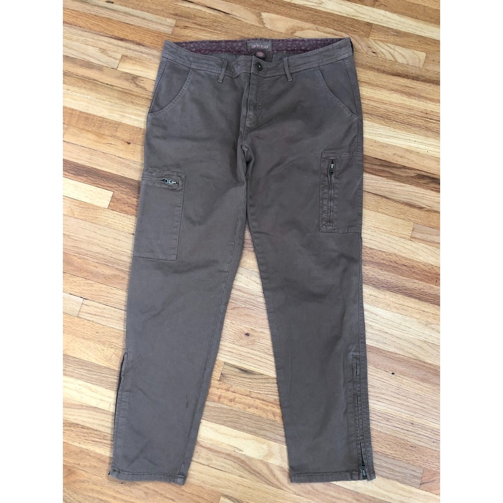 Gramicci Ankle Pants Women's US 10 Brown Mid-Rise‎ Straight Leg Cotton Stretch